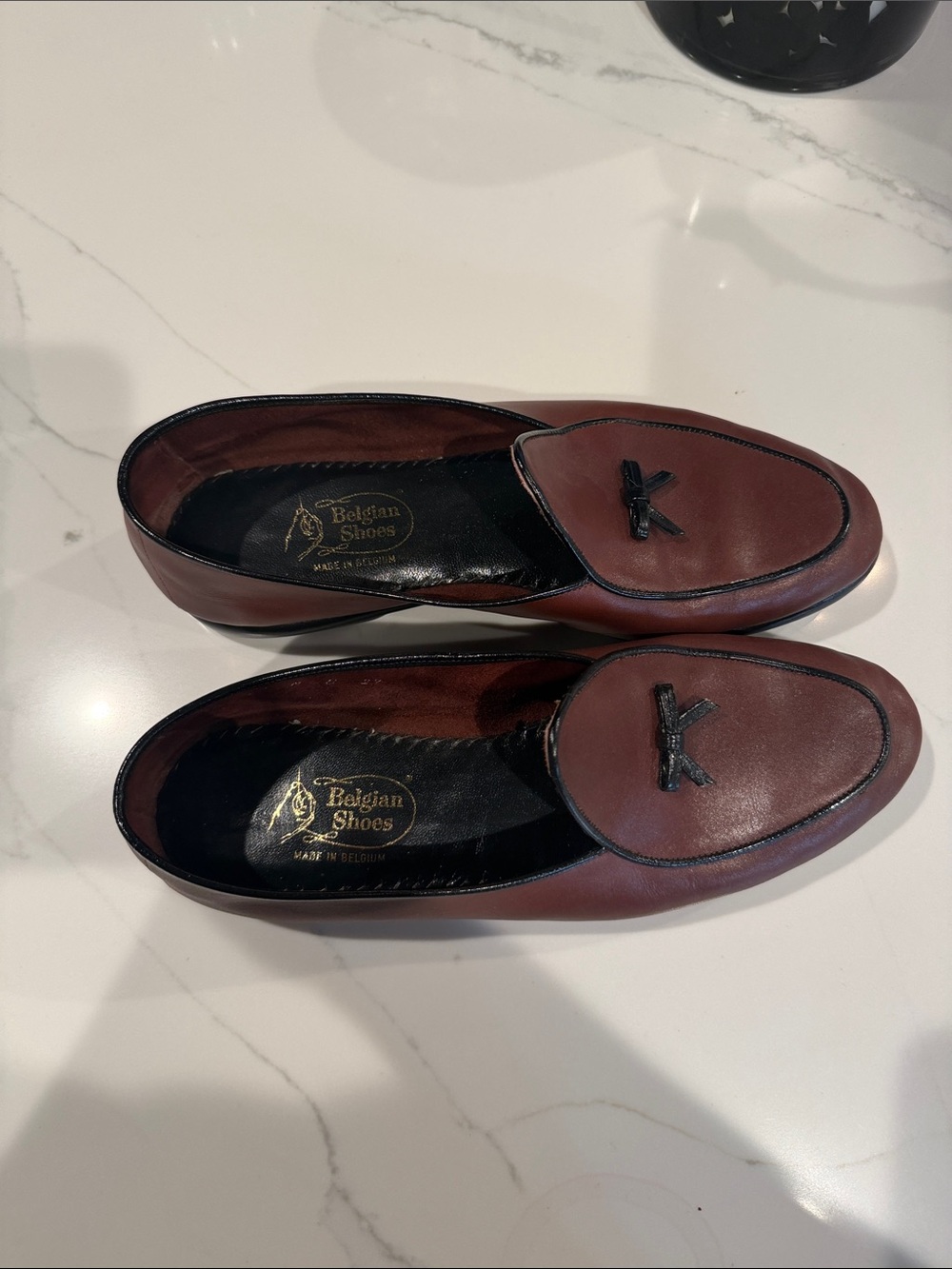Men's Brown Leather Slip-On Loafers with Bit Accent